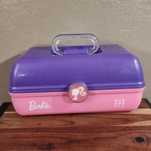 Barbie x Caboodle On-The-Go Retro Pink & Purple Makeup Case With Mirror
